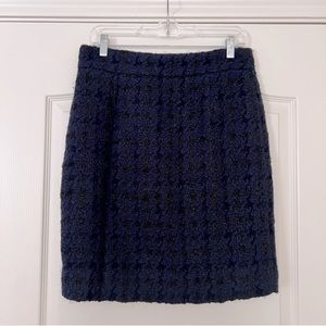 Womens J. Crew black navy boucle texture pencil skirt size 6